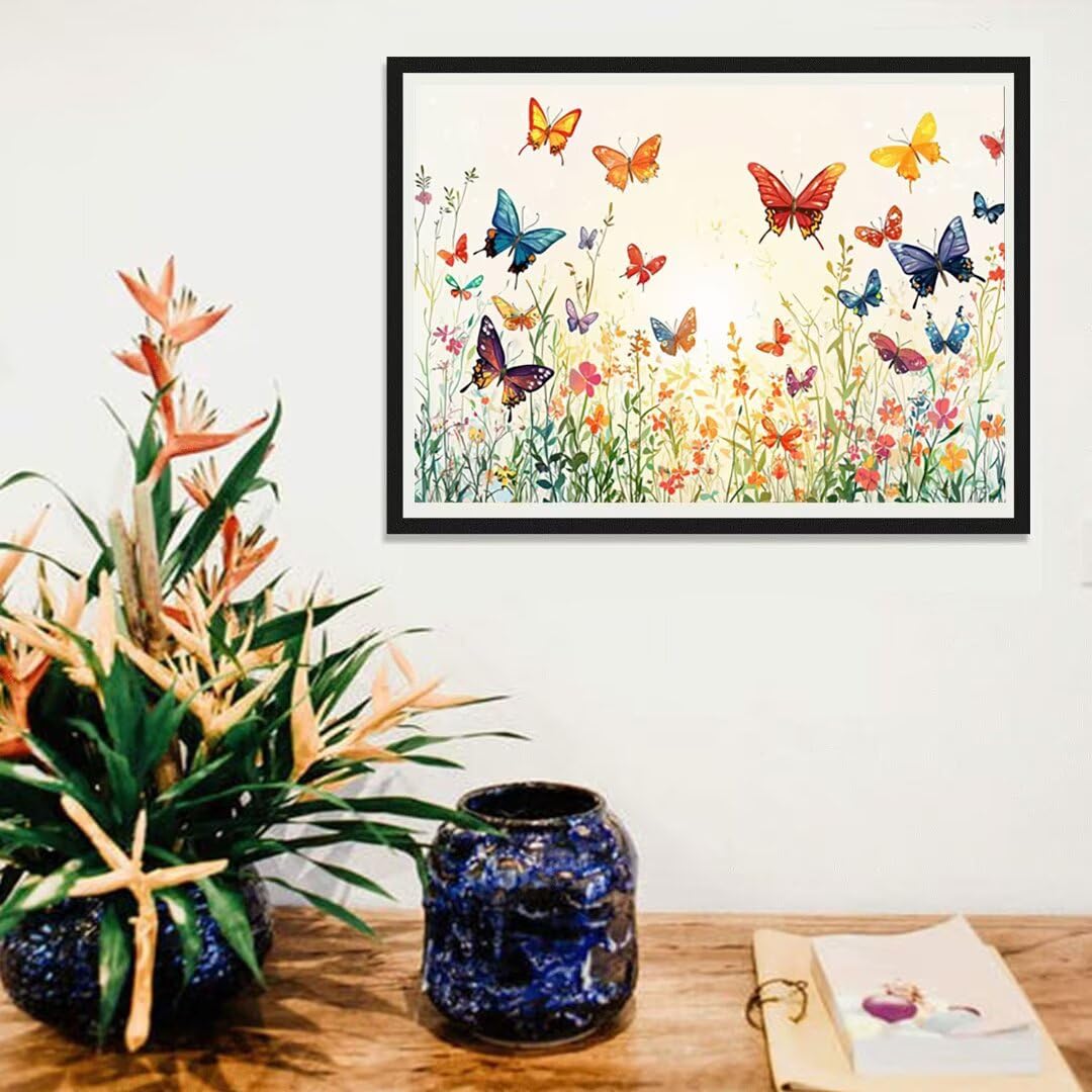 5D Motyl Diament Malarstwo Sztuka, Kwiat Diament DIY Dorośli Zestaw Diamentowy Zestaw Do Malowania, Kryształ Haft Krzyżowy Haft Diamentowy Malarstwo, Do Dekoracji Domu 70x90cm -36967