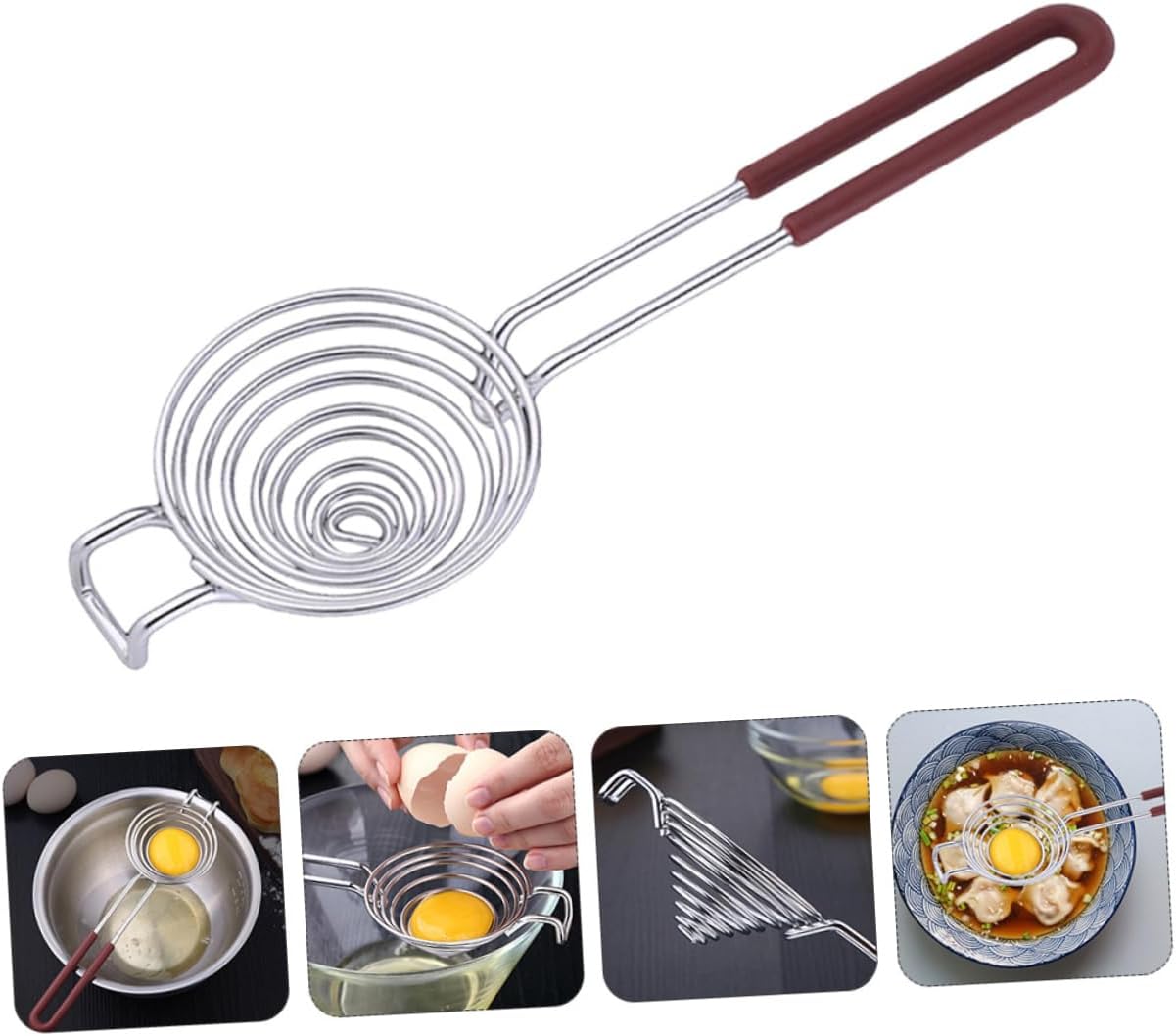 PRETYZOOM 3pcs Stainless Steel Separator Multi-functional Yolk and White Divider for Cooking Kitchen Shop Cake Shop and Hotel Use