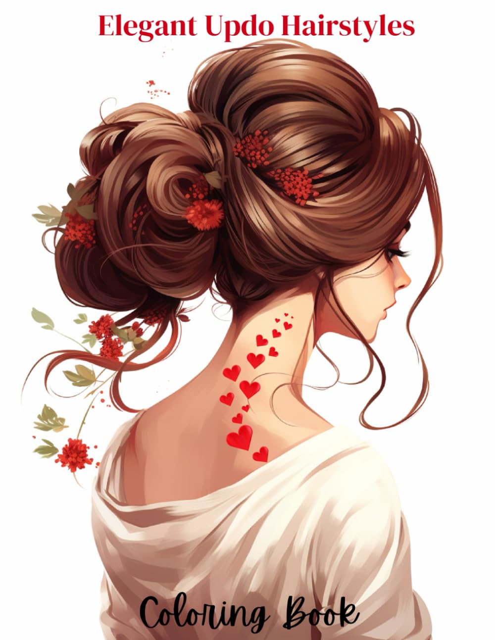 Elegant Updo Hairstyles Coloring Book