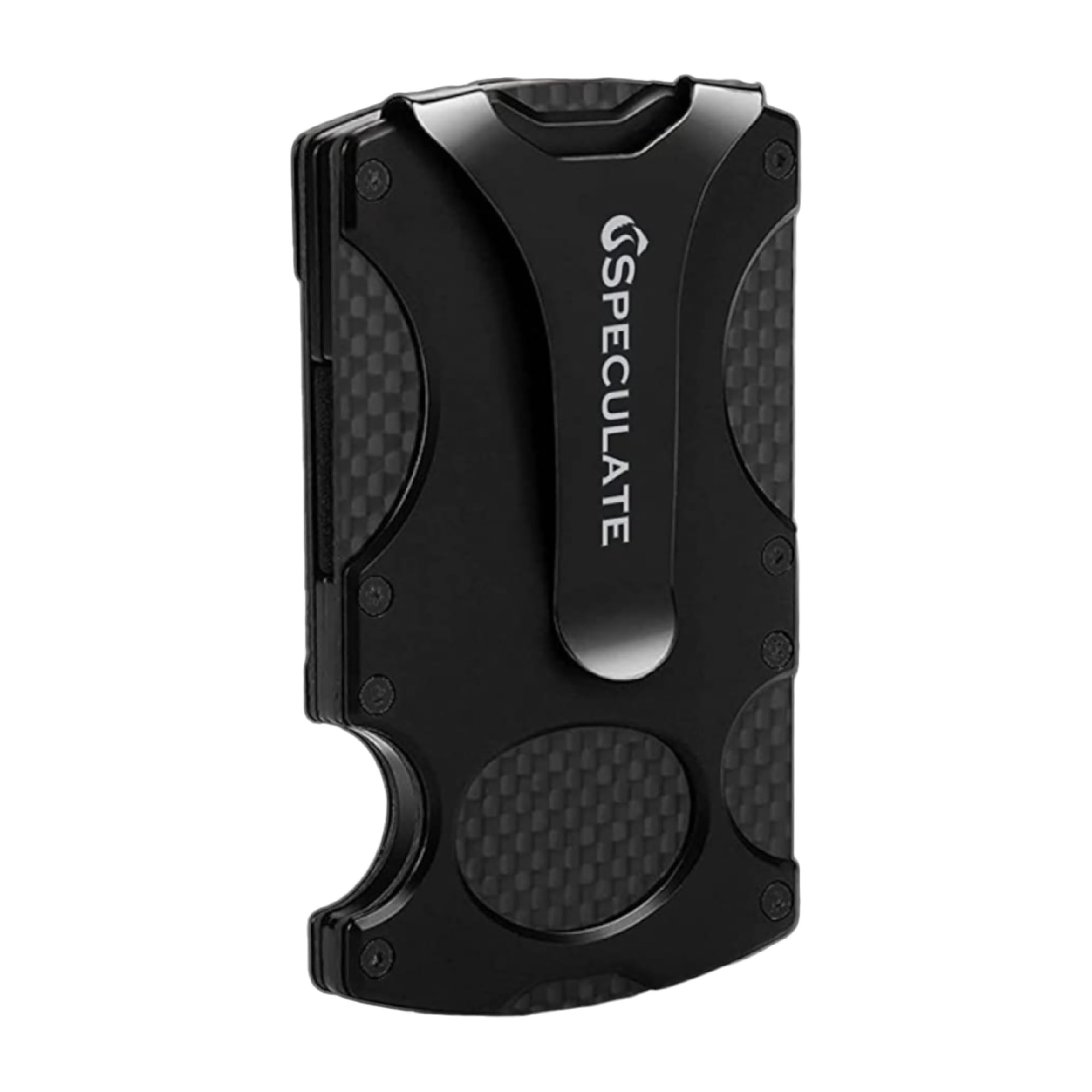 Speculate Carbon Fiber & Black Wallet, Card Holder with Money Clip, RFID Security (1, Black)