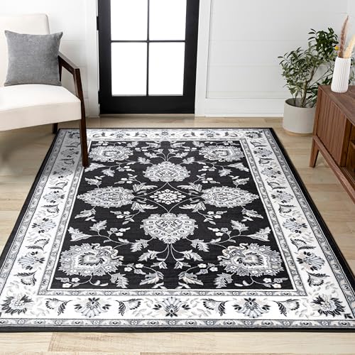 JONATHAN Y Cherie French Cottage Black/Cream Indoor Area Rug, 8x10,