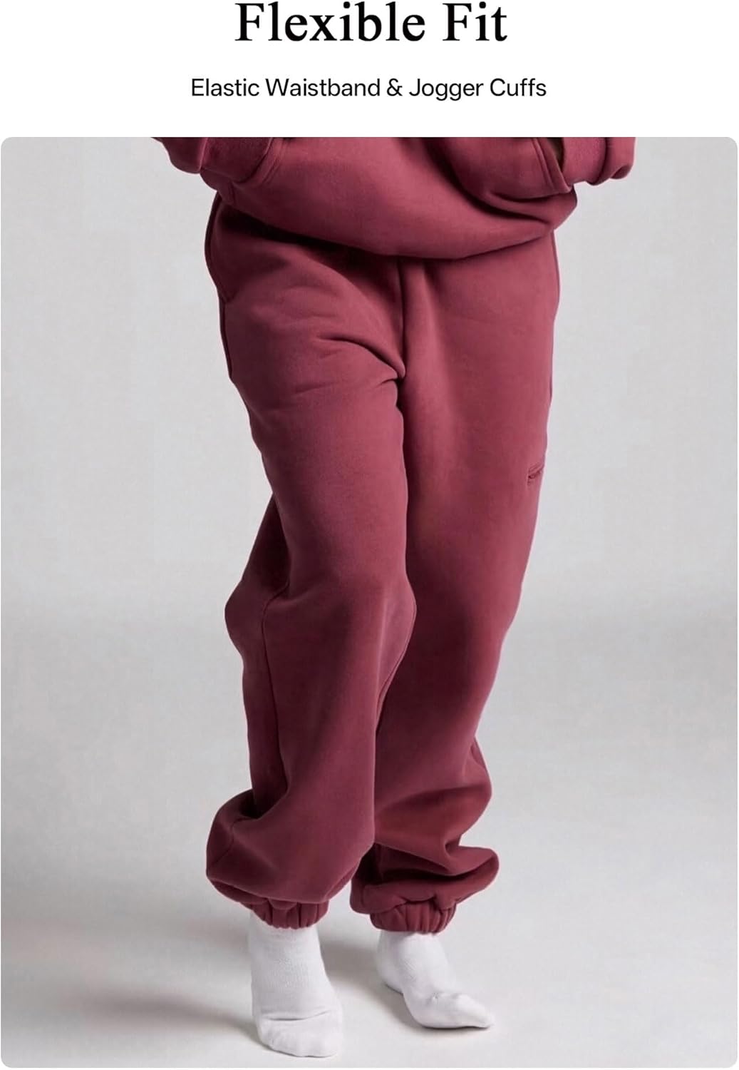 Joggers for Women Men with Zipper Pockets, Travel Sweatpants, Elastic Waist - Soft Lounge Pants with Jogger Cuffs