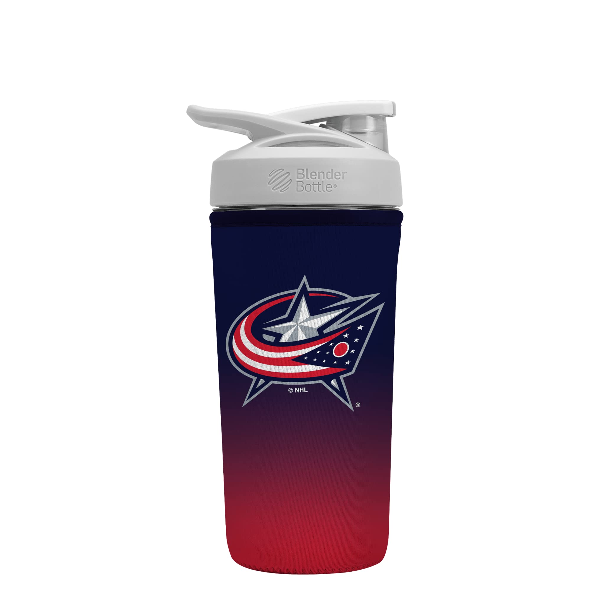 Botl Sok Reusable Neoprene Insulator Sleeve Holder for Cold Drinks in Water Bottles (NHL Columbus Blue Jackets Ombre, Fits 28oz Blender)