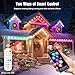 JOH Permanent Outdoor Lights, 100FT RGB+IC Smart LED Outdoor Lights with App/Remote Control, DIY Scene Modes Lighting & IP67 Waterproof, Eaves Light for Christmas, Holiday, Daily Decorations
