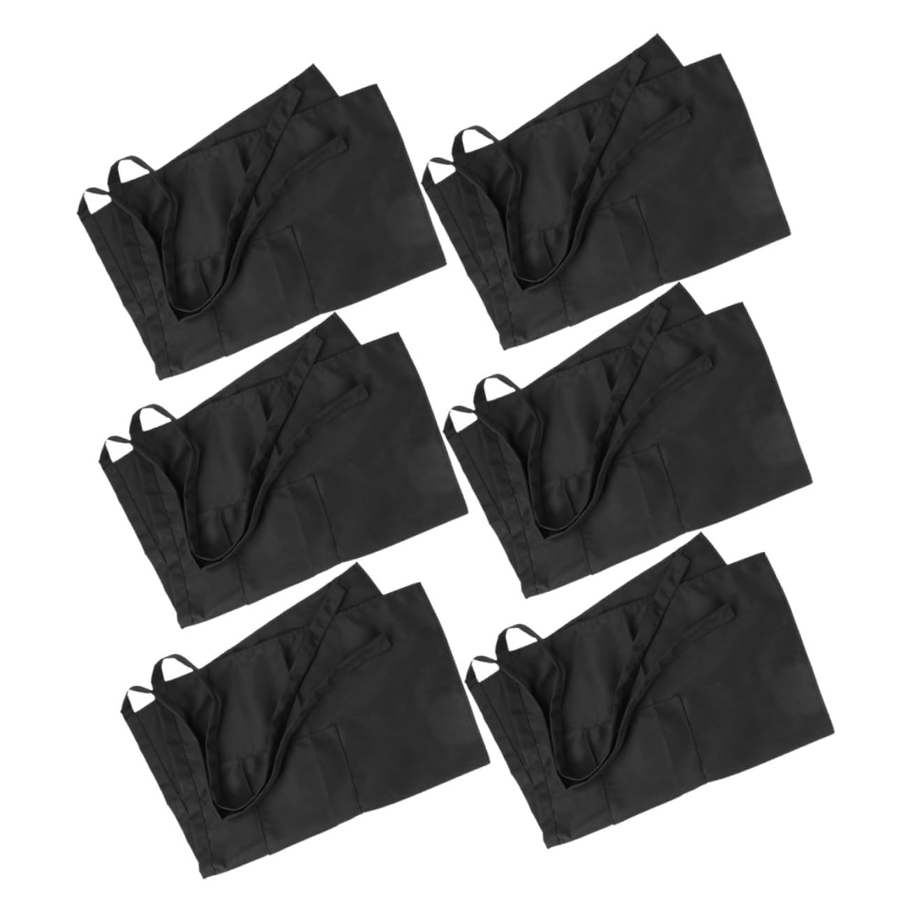 Amosfun 6 Piezas Delantal Corto para Cocina Unisex Resistente Manchas y Fácil de Lavar con para Hornear y Barbacoa Tejido Poliéster Algodón para Chefs y Restaurantes