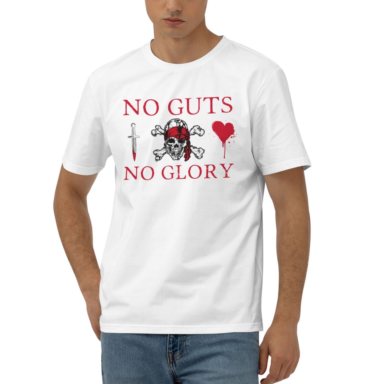 T-shirt drôle pour femmes Pirate No Guts No Glory XL coloré