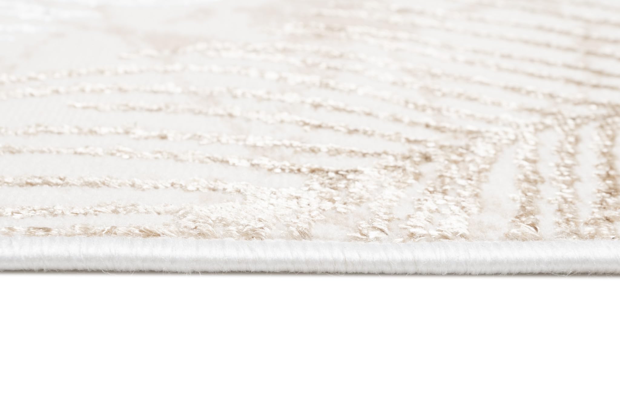 TAPISO Crystal Läufer Teppich Glänzend Gold Beige Braun Blätter Palmenblätter Wohnzimmer Schlafzimmer Flur Korridor Modern Design ÖKO-TEX 70 x 350 cm