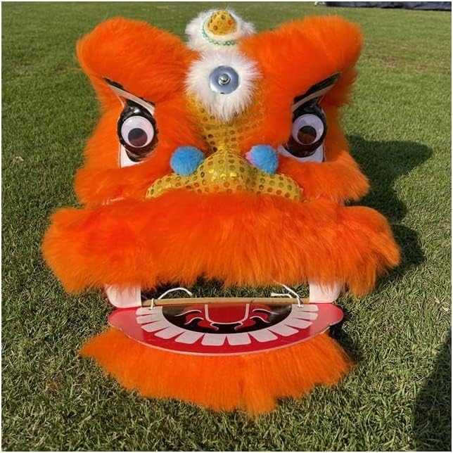 Lion Dance Head Advanced Wool Silk Dragon Dance Traditional Folk Dragon Dance Performance Props Lion Dance