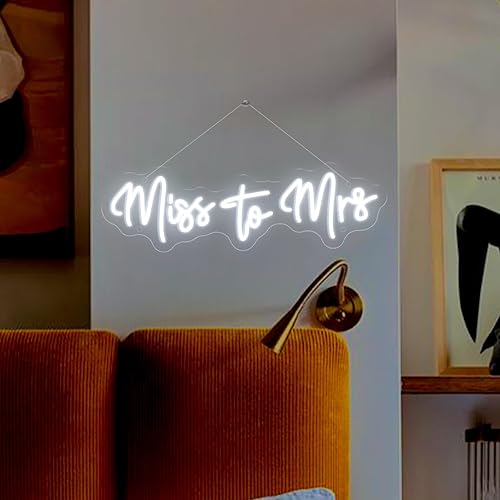 Señales de neón de Miss to Mrs para decoración de bodas, letrero de neón LED grande para compromiso, despedida de soltera, regalo de arte de disponible en Yaxa Peru