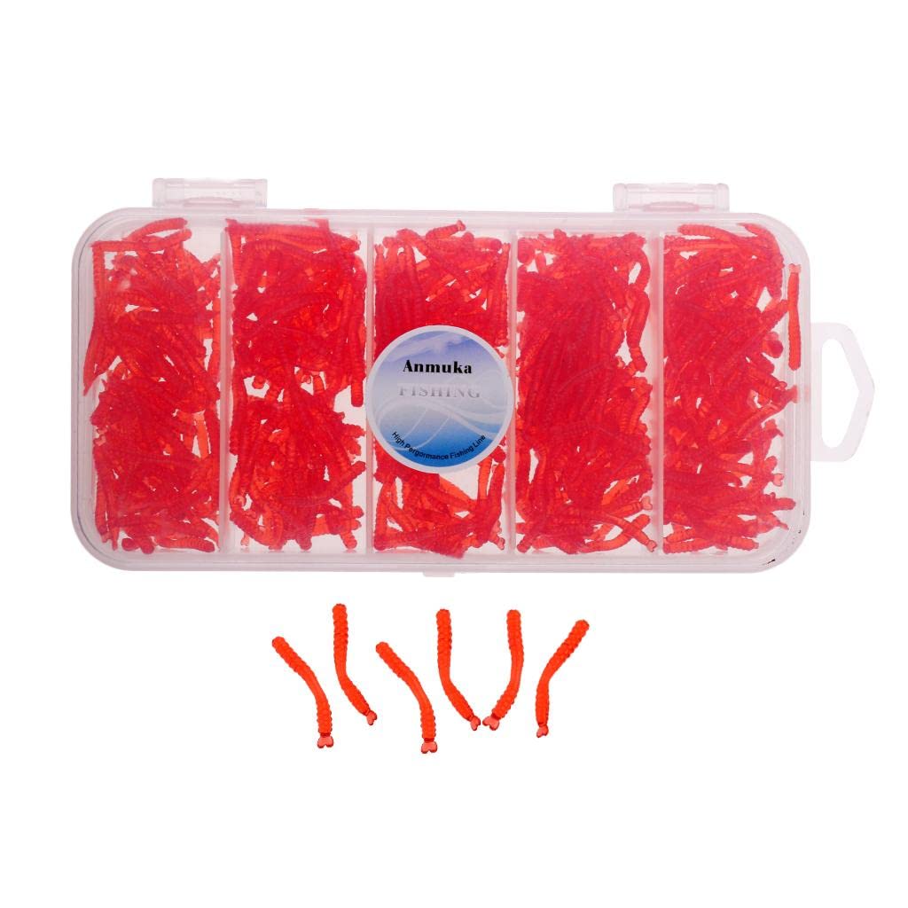 ATORSE 500pcs Vivid Sea Earthworm Lures Soft Fishing Lures Worm Lures with Box 2cm-image-29