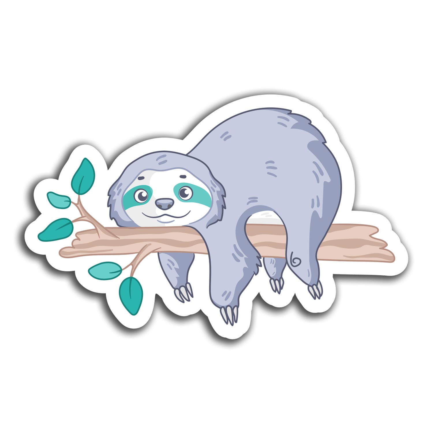 2 x 10cm Cute Lazy Sloth Vinyl Stickers - Travel Sticker Laptop Luggage #23369