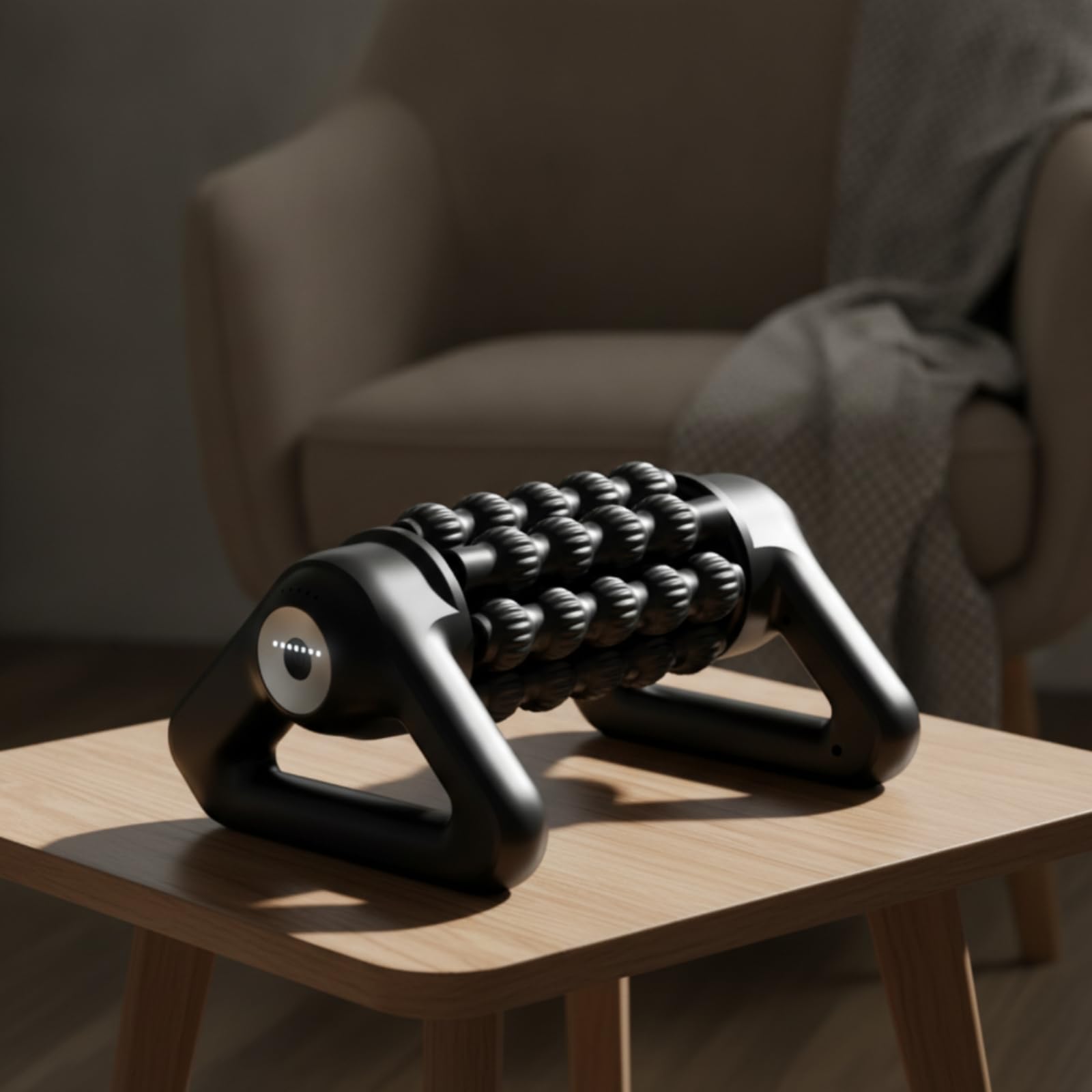 Amagogo Elektrischer Massage Roller Muskelroller Massageroller Faszienroller Massagegerät mit Automatikrotation Und Handgriffen aus PP Metall für Sportler Läufer Heimfitness Erholung, Silber