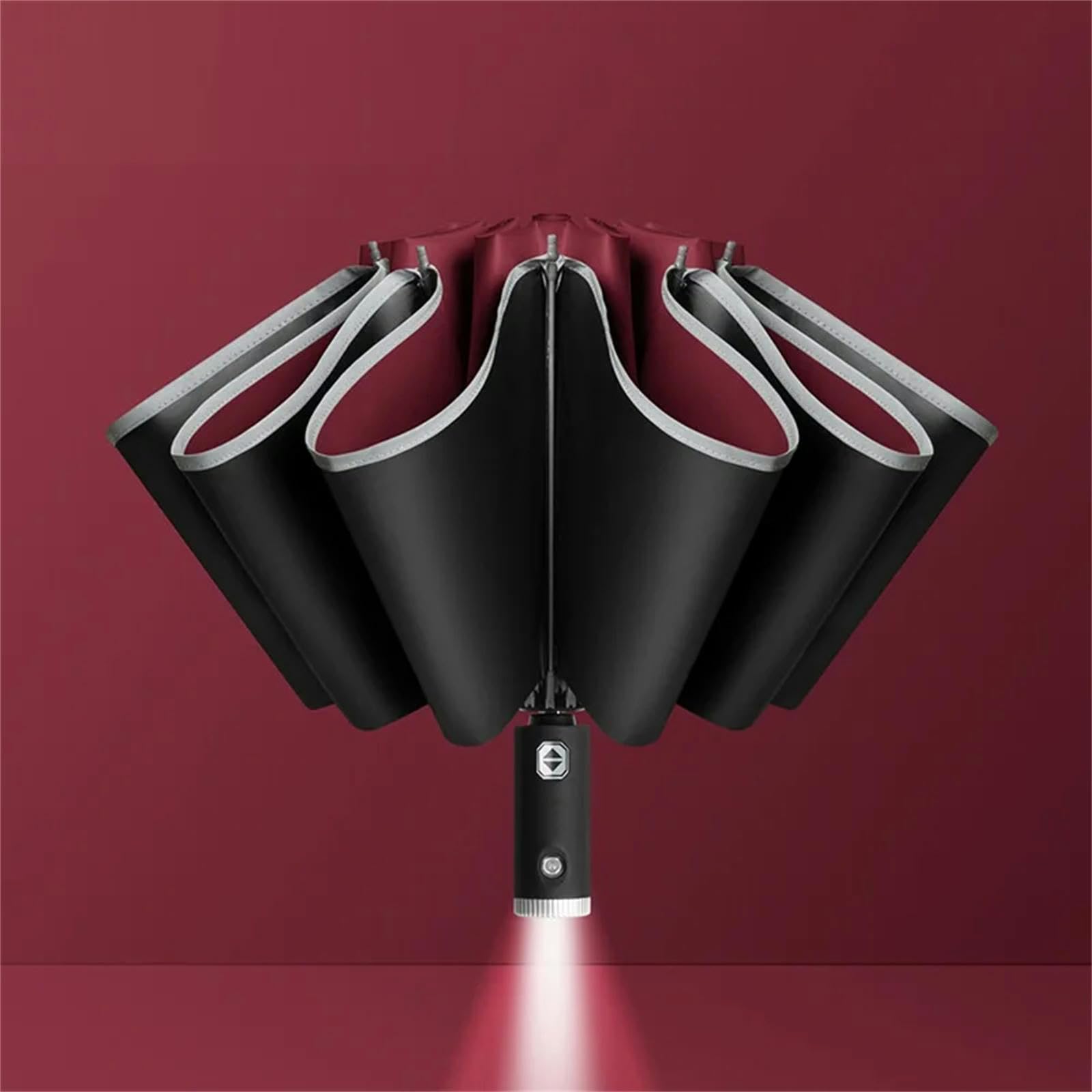 Ombrello Auto Open Close Ombrello Inverso Led Ad Emissione Luminosa Dieci Ossa Business Ombrello