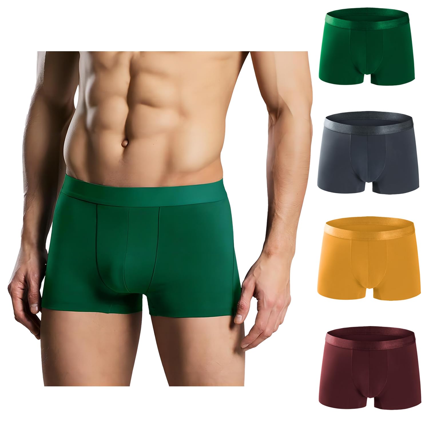 Men's Boxer Shorts, 3 Pieces/4 Pieces, Modal/Ice Silk Men's Underwear, Men's Underpants, Quick-Drying and Highly Breathable Boxer Shorts