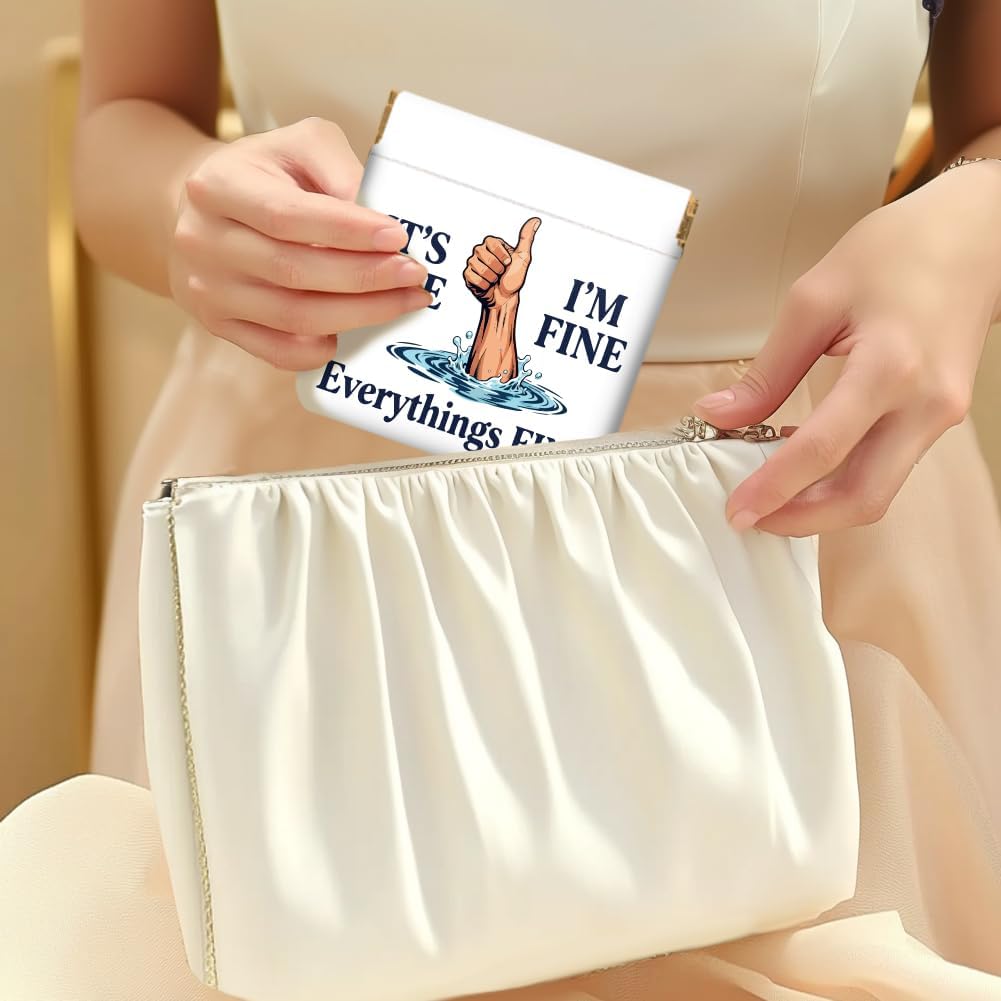 Peacoblue 4Pcs Small Leather Squeeze Coin Purse for Women-Fun Slogans Pattern Waterproof & Durable Snap Closure Change Pouch Mini Money Wallet Bag for Adult Teen Girls Best Gift - Image 7