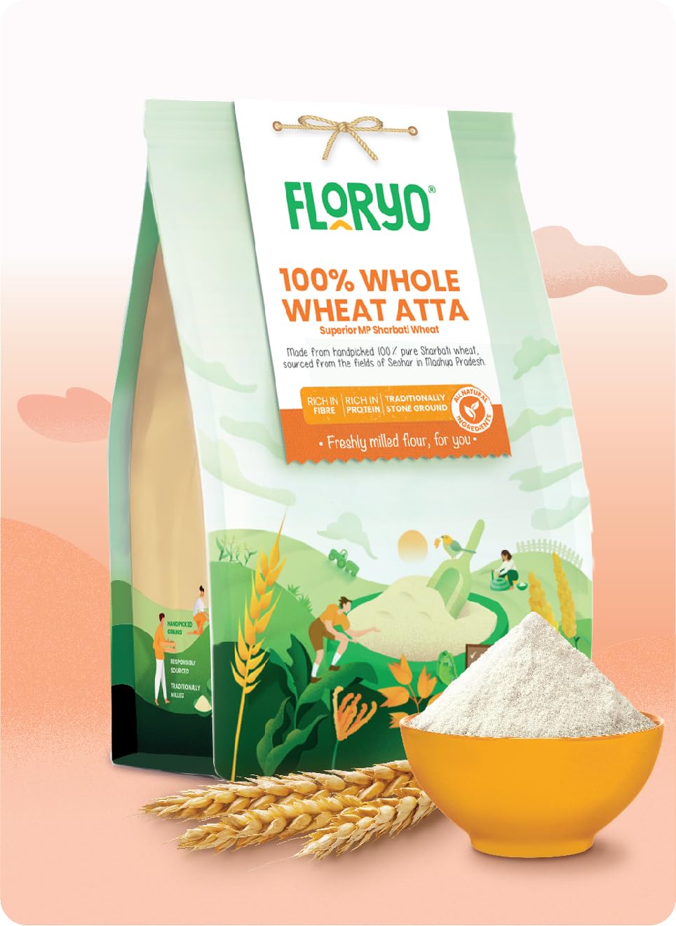 See full amazon price history chart for Floryo 100% Whole Wheat Atta - (Superior MP Sharbati) | 5 KG Pack | Freshly Milled After Order | Stone Ground | High Fiber | Fine Texture | 0% Maida | No Preservatives | 45-Days Shelf Life Floryo 100% Whole Wheat Atta - (Superior MP Sharbati) | 5 KG Pack | Freshly Milled After Order | Stone Ground | High Fiber | Fine Texture | 0% Maida | No Preservatives | 45-Days Shelf Life (B0BPK19LLC) Amazon Price History, Amazon Price Tracker