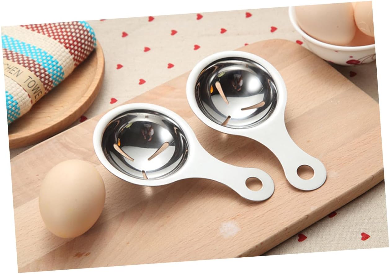 VICASKY Stainless Steel Egg Yolk Separator Kitchen Gadget White Yolk Filter with Mirror Polished Smooth Non-sticky Egg Separator for Cooking and Baking Utensil for Home Chefs and Bakers