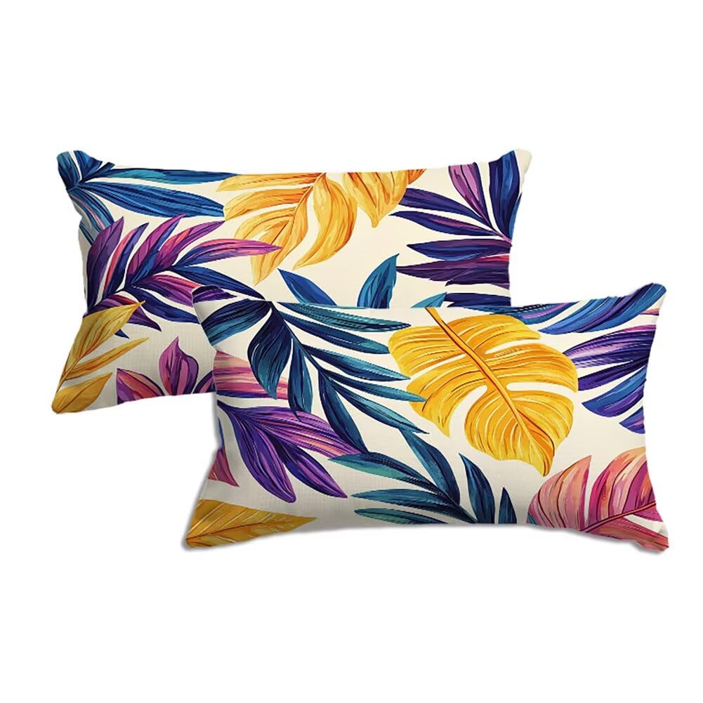 Housse coussin exterieur 40x60 lot de 2 taie d'oreiller extérieur canapé jardin imperméable
