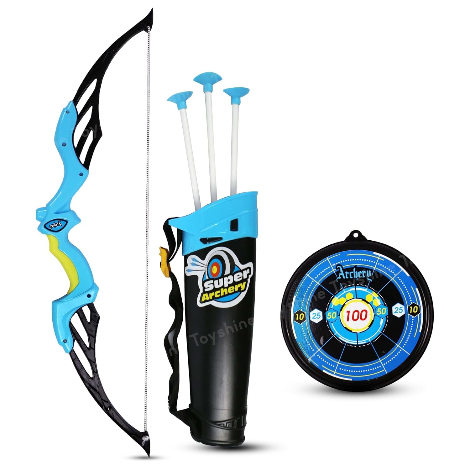 Bow & Arrow Archery Set Outdoor Hunting Adventure Game with Safe 3 Suction Dart Arrows, Target & Quiver Sports Toy Kids 7-12 Years - Blue-image-33