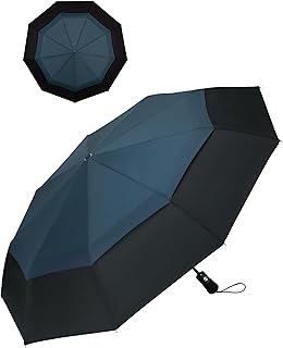 Chakipee Paraguas Resistente al Viento - Paraguas Plegable Antiviento Hombres, Paraguas Automático Portátil Compacto de Vi...