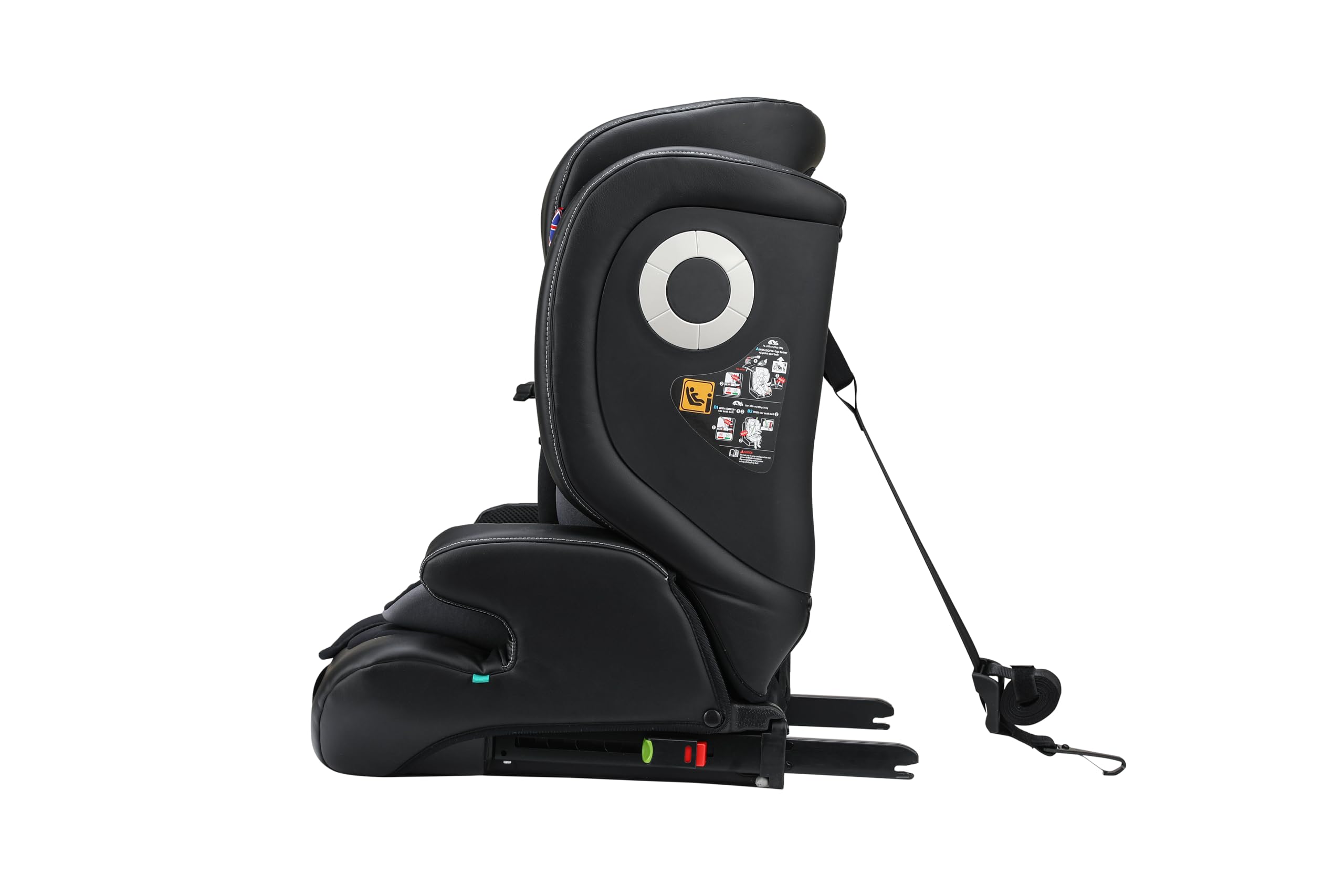 Cozy N Safe Hudson i-Size Seggiolino auto (76-150cm) | ca. 15 mesi - 12 anni | ISOFIX e Top-Tether | Memory Foam lavabile | Certificato ECE R129 | Nero