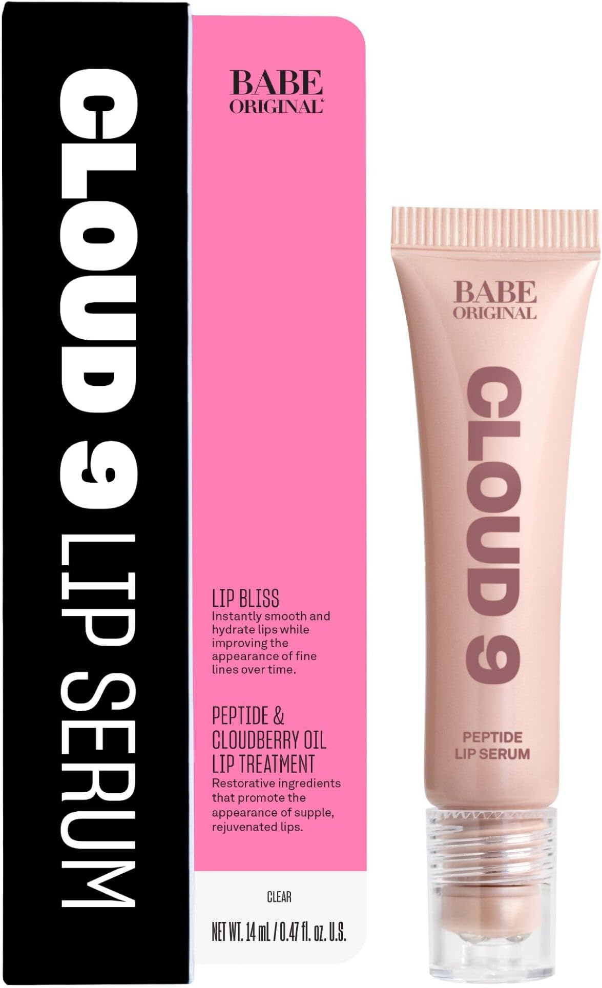 Cloud 9 Peptide Lip Serum | Daily Lip Treatment with Cloudberry Oil, Mushroom Extracts, Hyaluronic Acid for Dryness & Fine Lines | Smoothing & Hydrating Lip Moisturizer | Vegan Lip Care