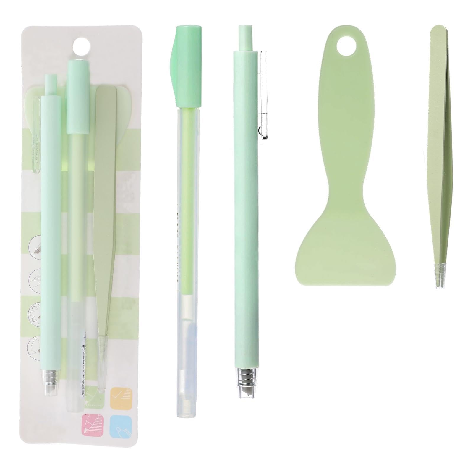 4Pcs Scrapbooking Tools Set with Sticker Tweezers, Glue Pen, Shovel, and Ceramic Cutter for Crafting, Scrapbooking, Card Making, and Paper Crafts