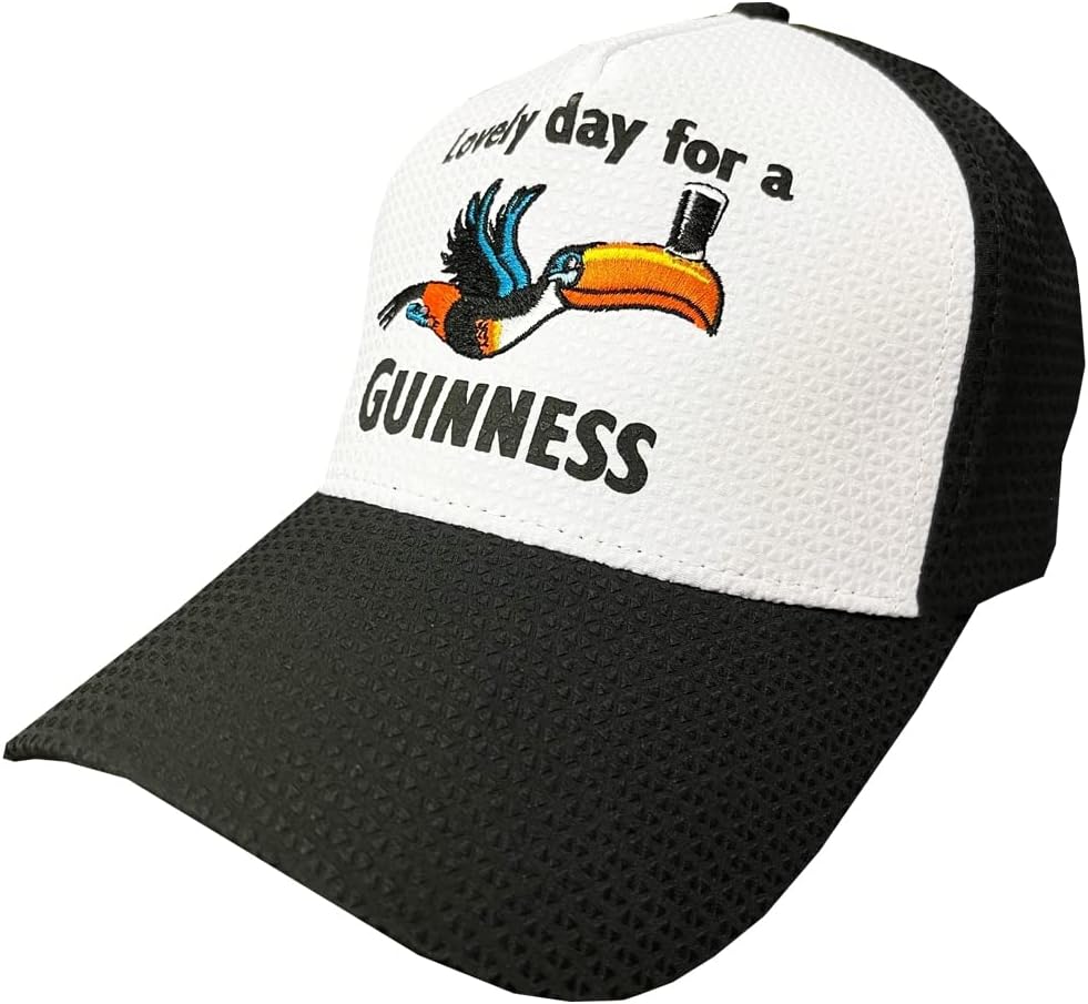 Traditional Craft Carrolls Irish Gifts Guinness Lovely Toucan Baseball Cap for Mens Ireland Hat, Black and White, One size