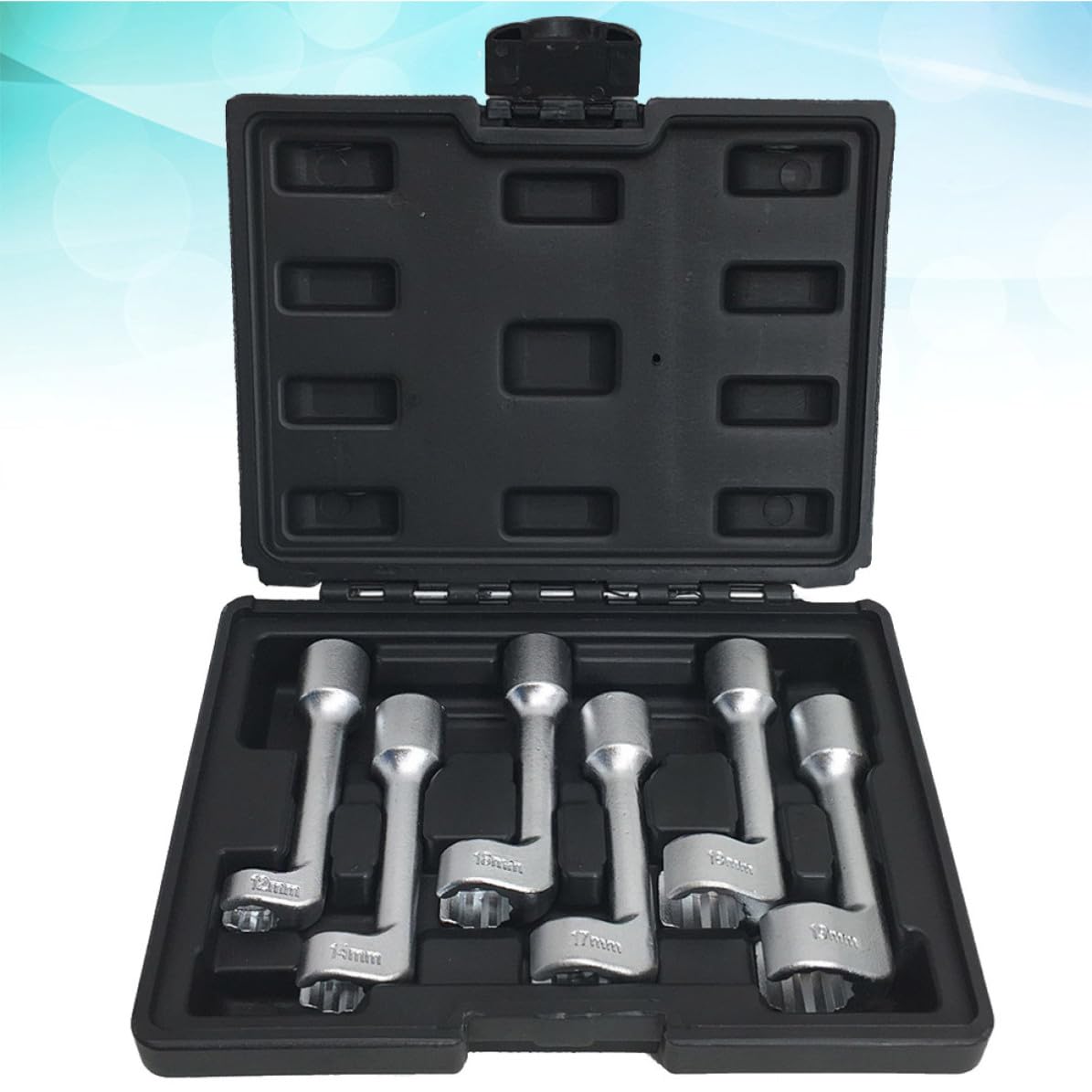 VALICLUD Acero Llave Tipo L 1/2 Dr 12, 14, 16, 17, 18, 19mm 6 Piezas Llave Inglesa de Boca Abierta para Inyector para Vehículo y Mecánicos Profesionales