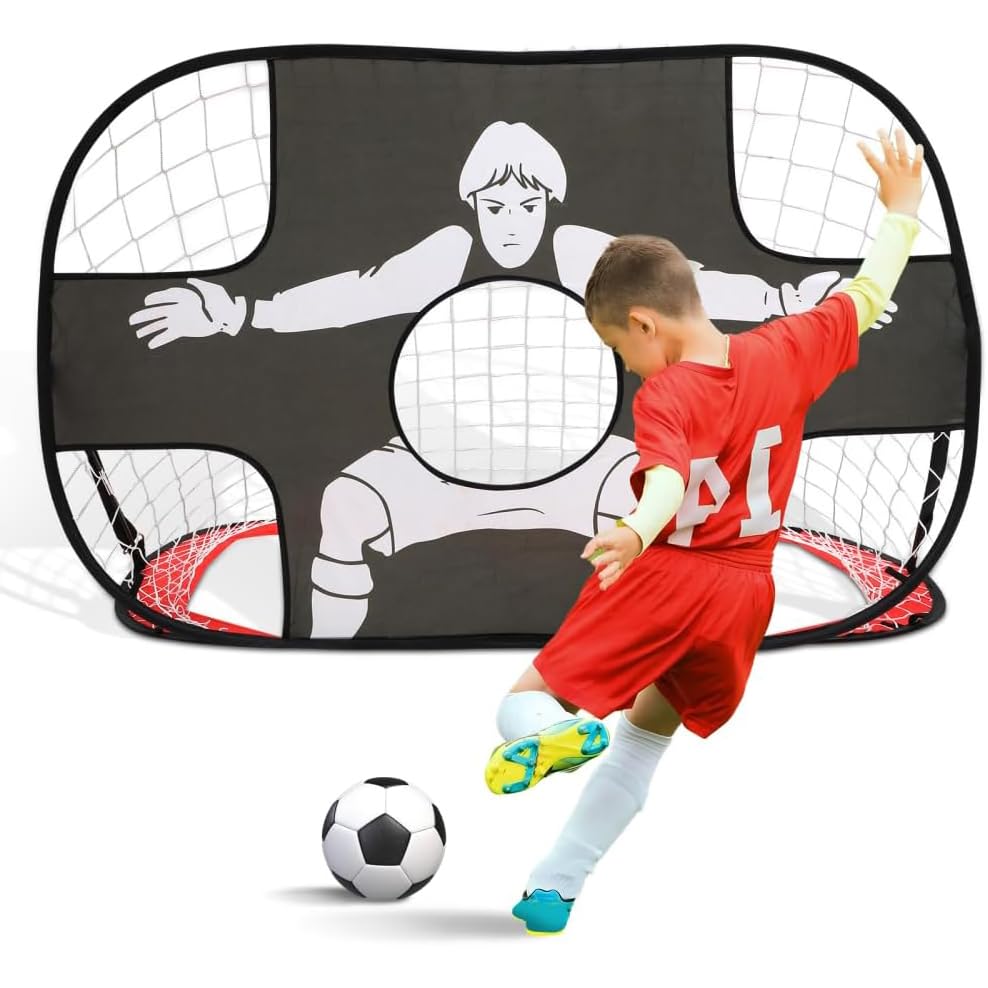 Palimpsest 2 in 1 Soocer Goal for Kids Pop Up Kids Soccer Net Soccer Target with Carry Bag Perfect for Backyard Indoor Outdoor Sports and Practice