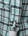 Cotton Plaid Long Roll Up Sleeves Chest Pocket Button Closure Shirt Mint L