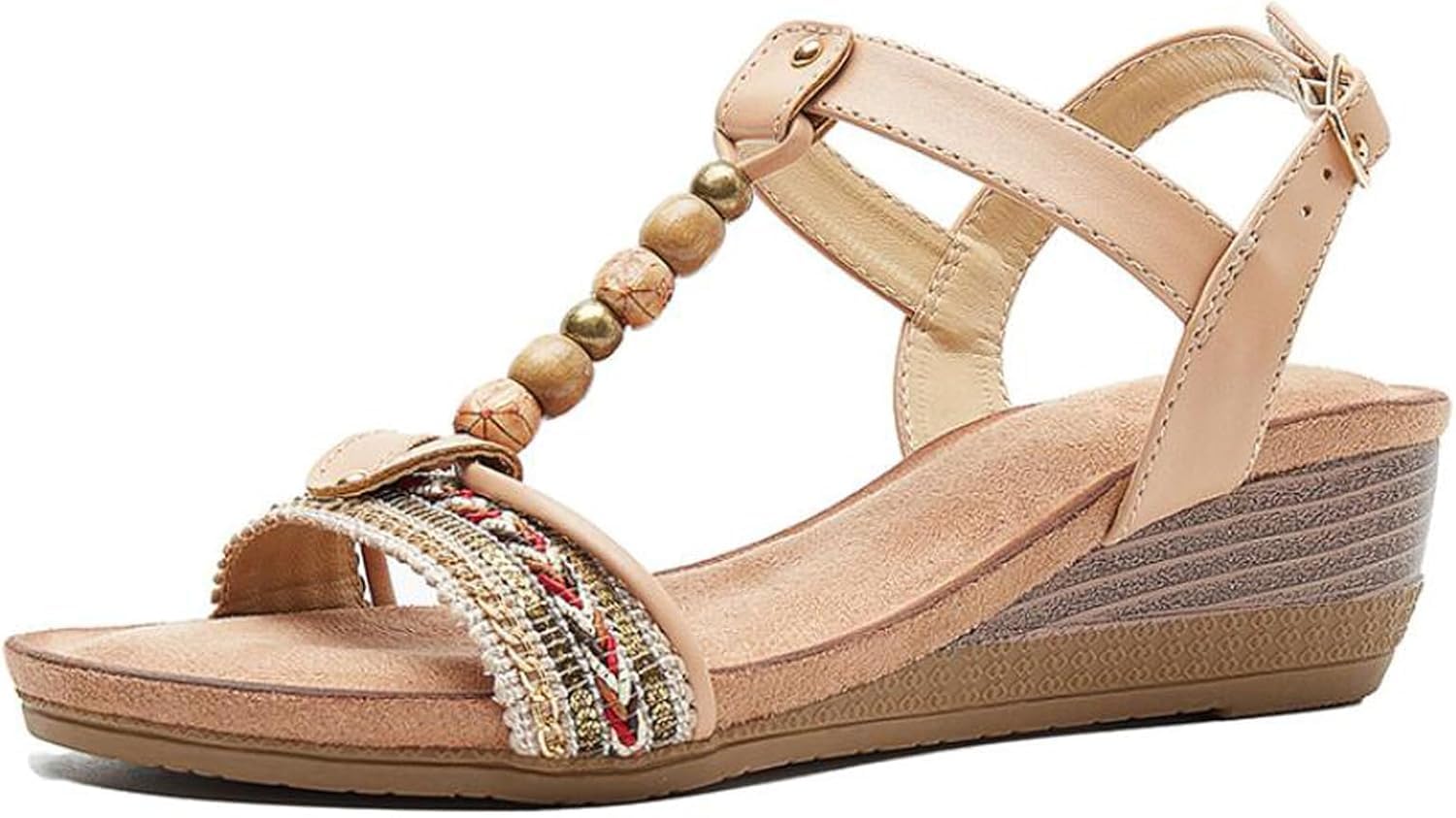 Chaussures de plage plates avec perles et bijoux style bohème chic
