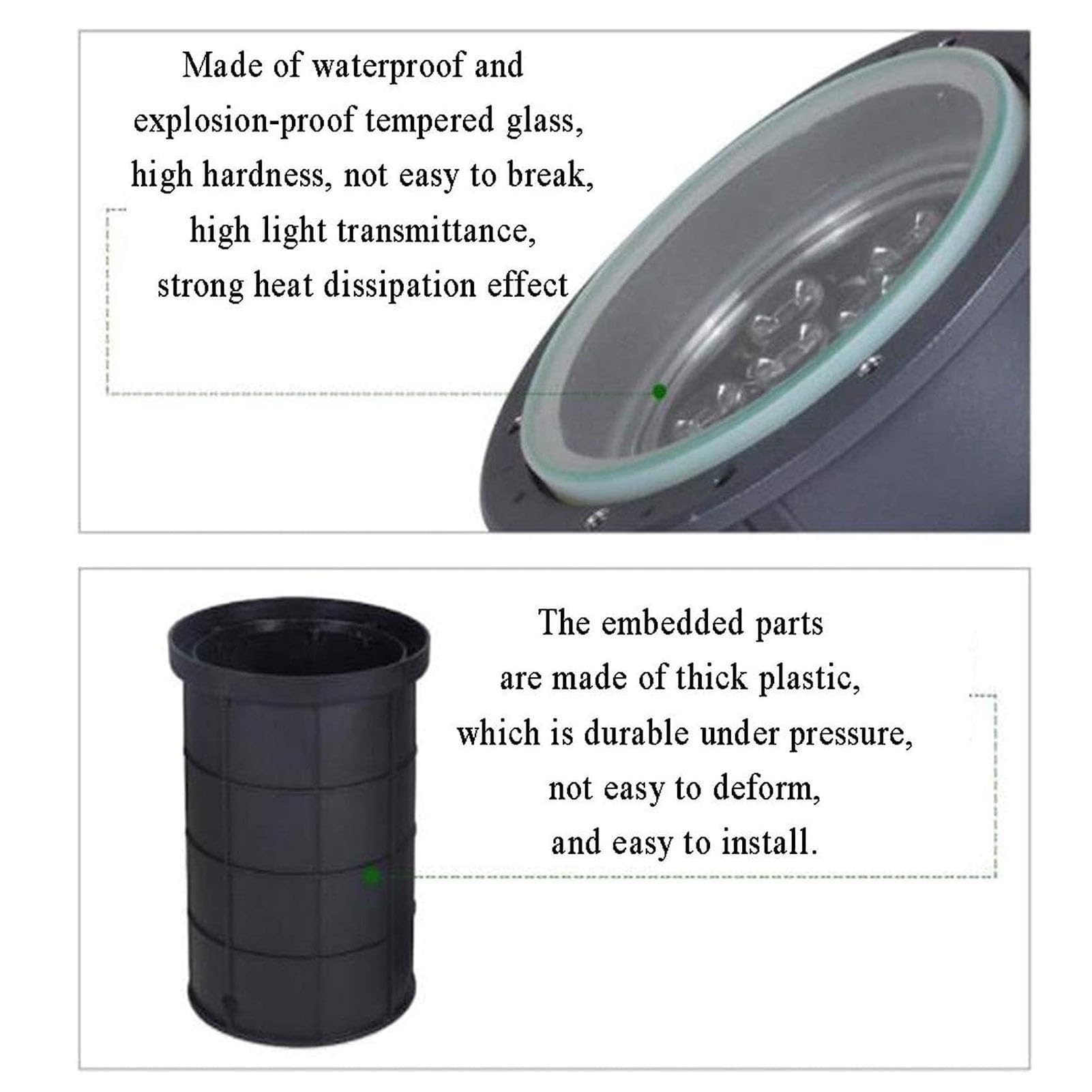 Luz Empotrable En El Suelo Con Ángulo Ajustable - Lámpara LED De Paisaje Para Exteriores, Foco LED Empotrable Impermeable IP66, Lámpara Enterrada De 220V(Rgb,12W)