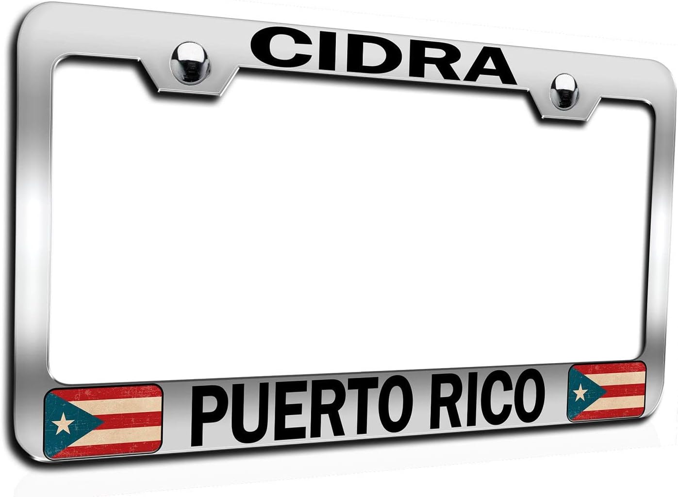 Makoroni - CIDRA Puerto RICO Puerto Rico Rican Chrome Metal License Plate Frame Tag Holder, #n35