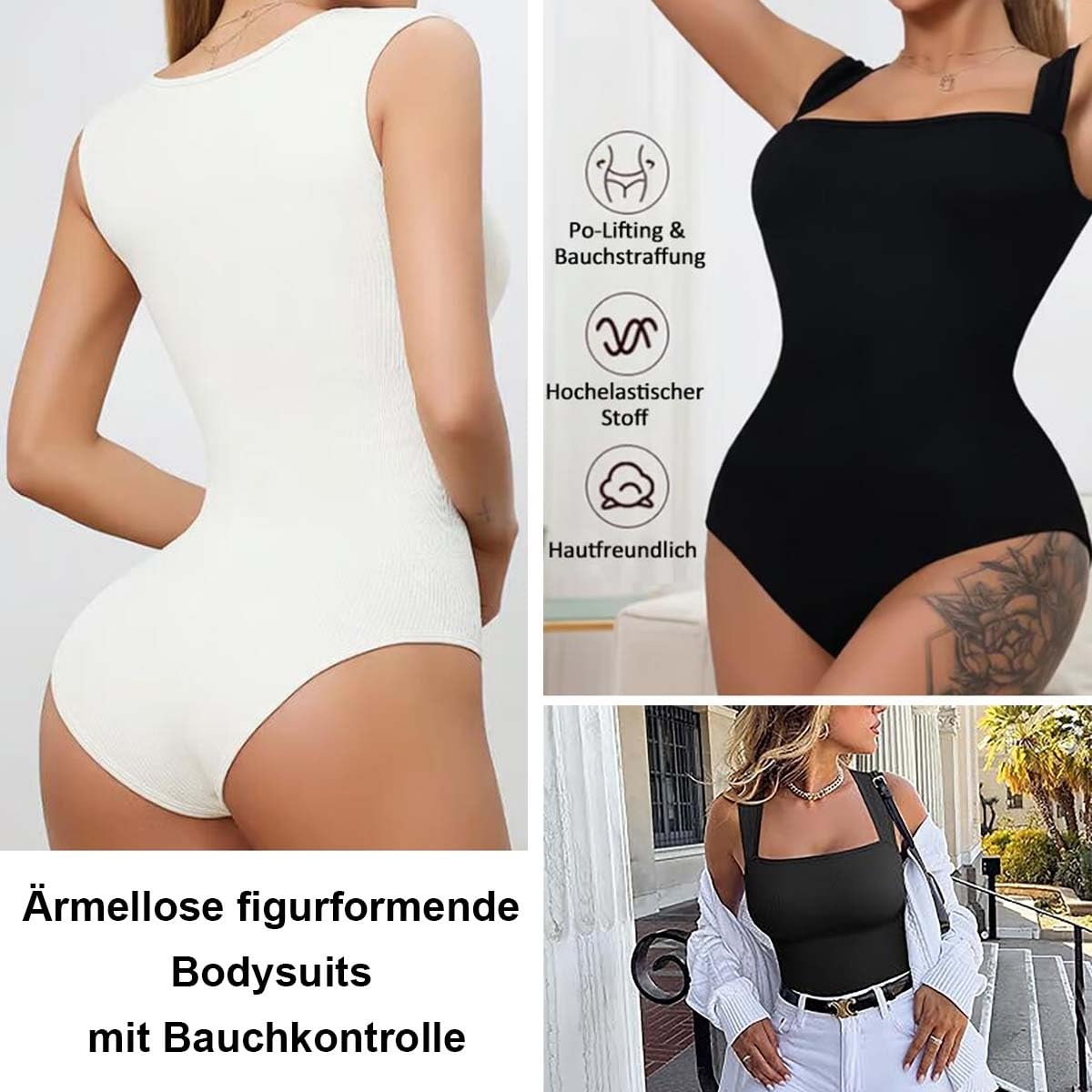 Body da Donna A Maniche Corte, Scollo Tondo, Elegante, Estivo, da Donna, con T-Shirt, Basic, da Donna, Perizoma con Bottoni Automatici(3pcs-F,XXL)