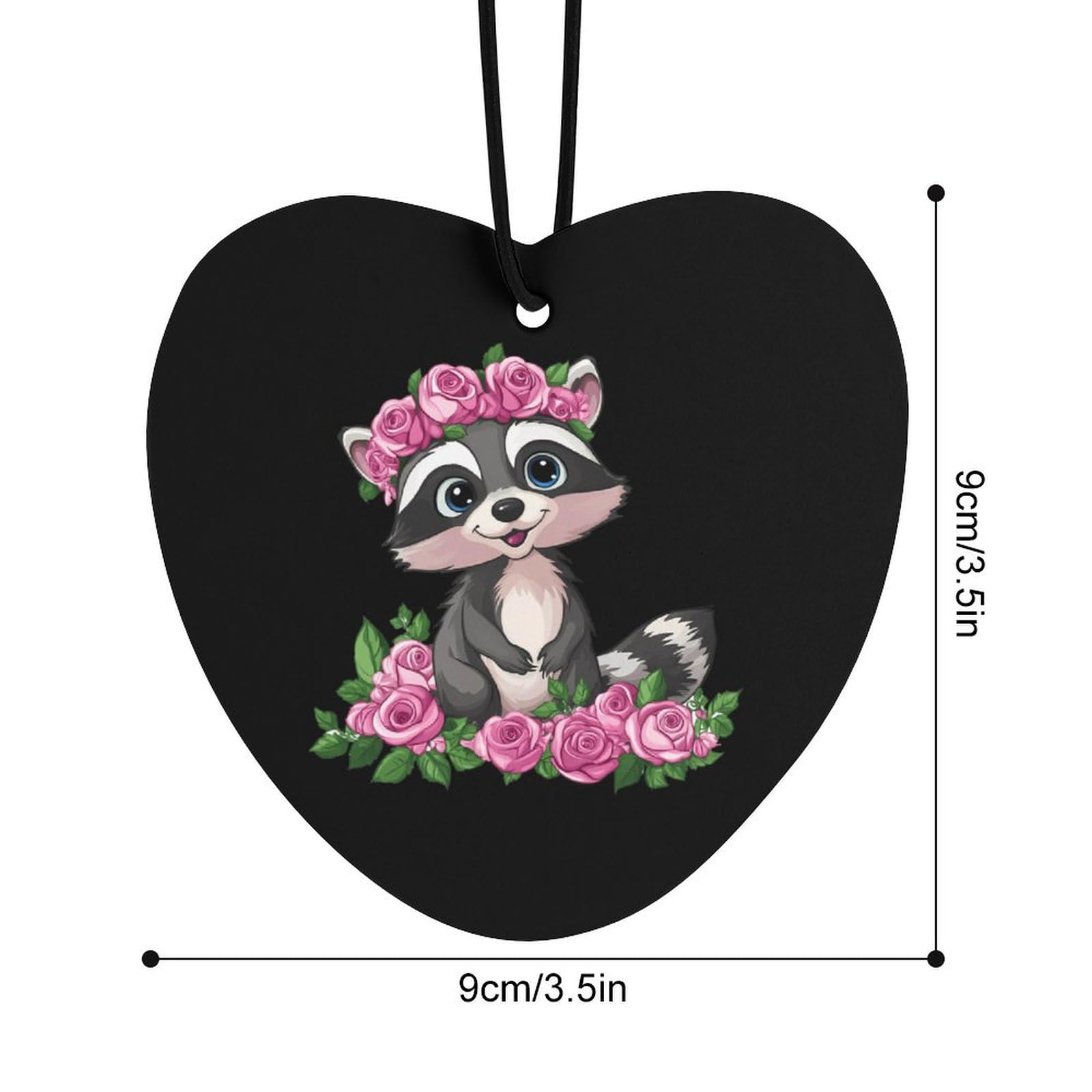 Raccoon with Rose Car Air Freshener Hanging Aromatherapy Tablets for Car Accessories Love form