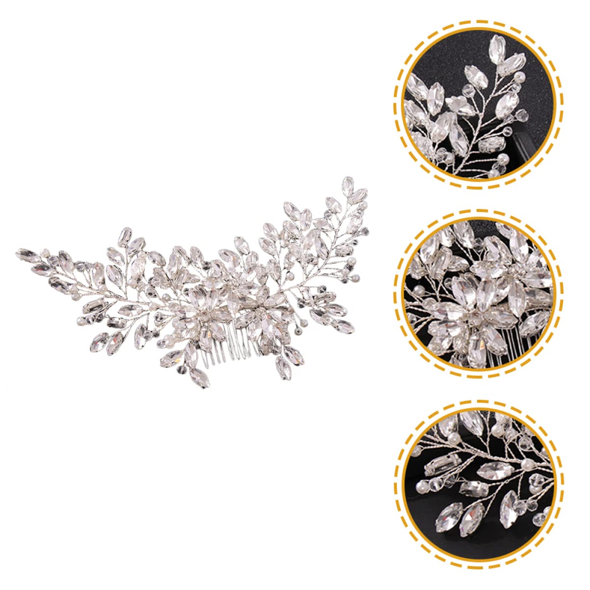 Fermaglio per capelli, forcine per capelli, pettini per capelli, accessori per capelli, set di 4 fermagli per capelli da sposa con strass per matrimonio, pettine laterale per capelli delicati