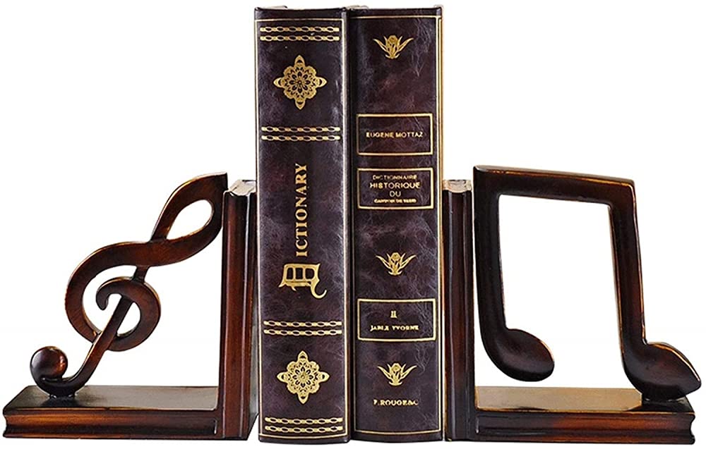 Sujetalibros, reservas de resina musical, fundas decorativas para coleccionar revistas, álbumes pesados, 1 par de dormitorios