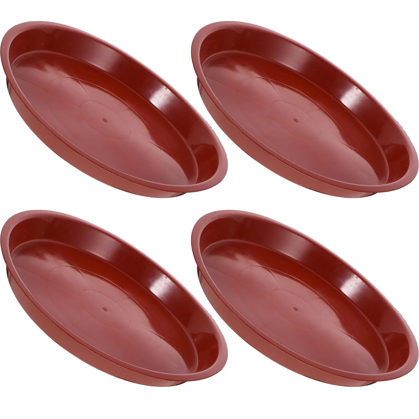 GIUPLOKID Plastic Drip Trays, 4 Pack Red Plastic Plant Saucers Tray For Bonsai Succulents Indoor Outdoor