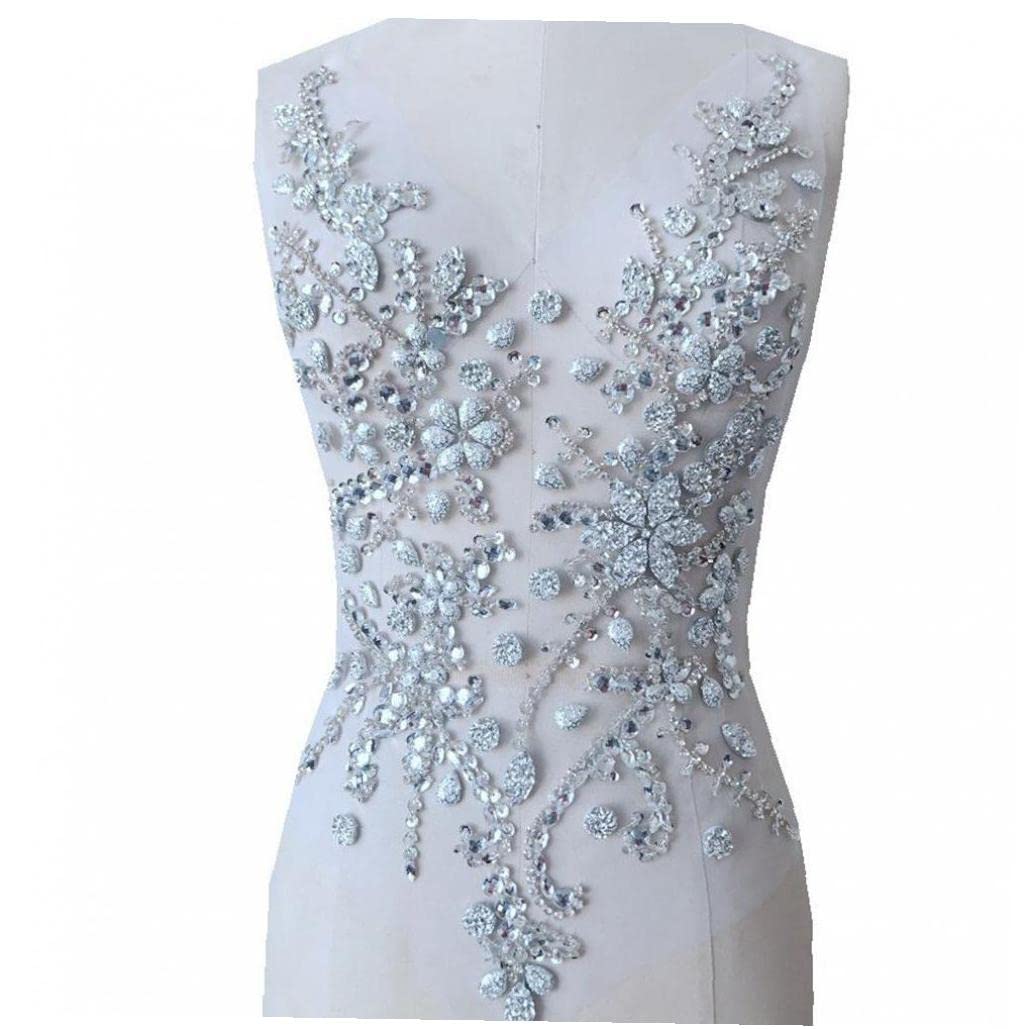 Applique à main perlée étincelante pour briller dans votre robe à billes de mariage