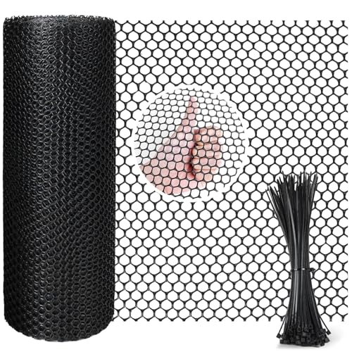 Chicken Wire Mesh Roll Plastic Mesh Fencing Chicken Wire Reusable Strong Wire Fencing Poultry Breeding Netting Garden Balcony Mesh Fencing For Home Decorate And Gardening (Black 3m)