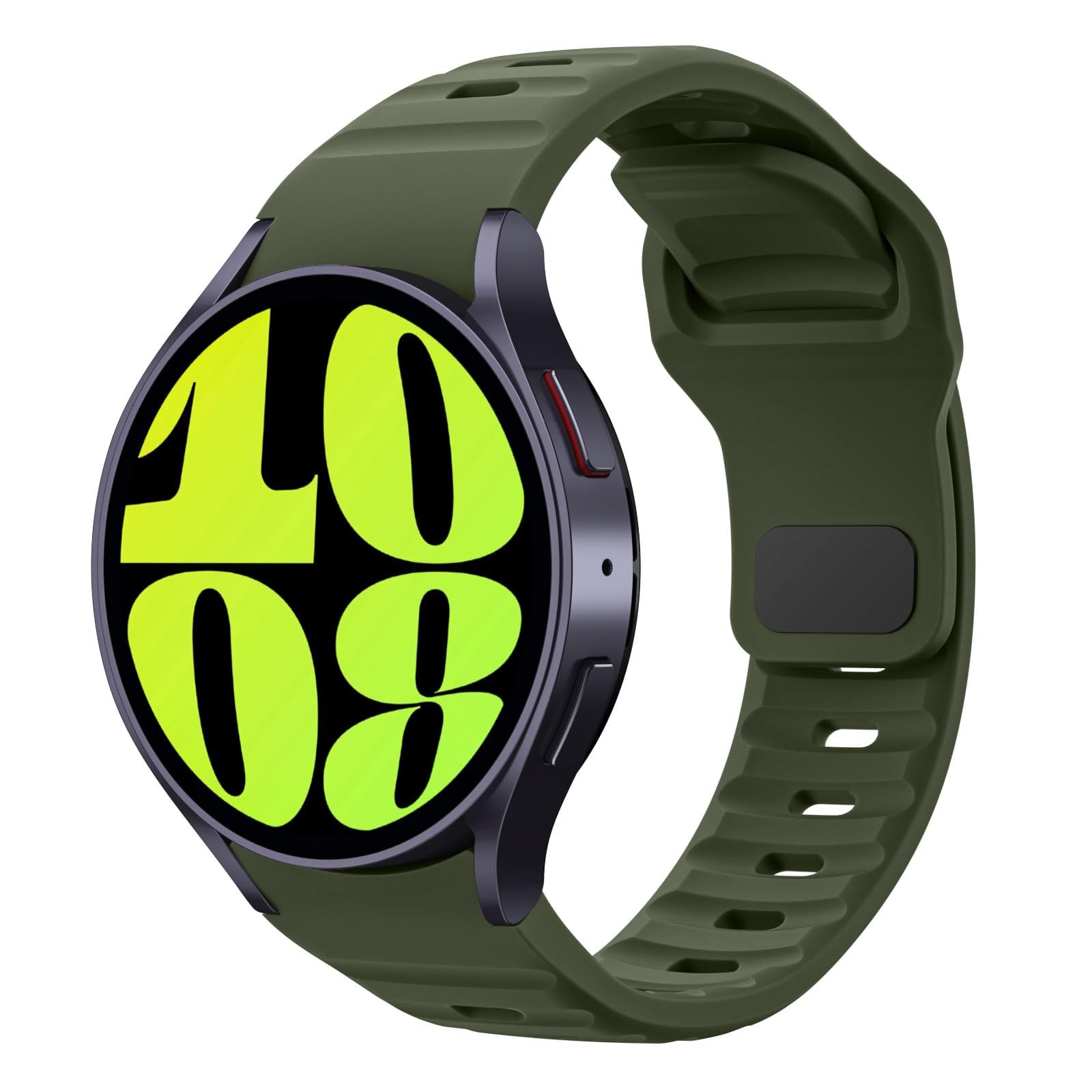 Mosmoc Rugged No Gap Band Compatible with Samsung Galaxy Watch 7 6 5 4 Straps 40mm 44mm/6 Classic 43mm 47mm/Watch 5 Pro 45mm/4 Classic 42mm 46mm, 20mm Silicone Replacement Sport Loop Men Women