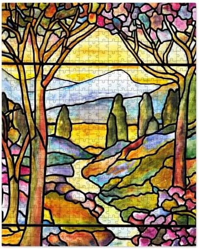 CafePress Tiffany Landscape Window Large Puzzle, 520 pcs.