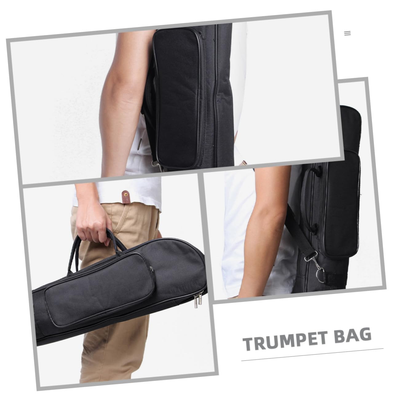 Bolsa Trompeta Oxford con Acolchado Extra Asa y Correa Hombro Almacenamiento y Transporte Instrumento Portátil para Músicos