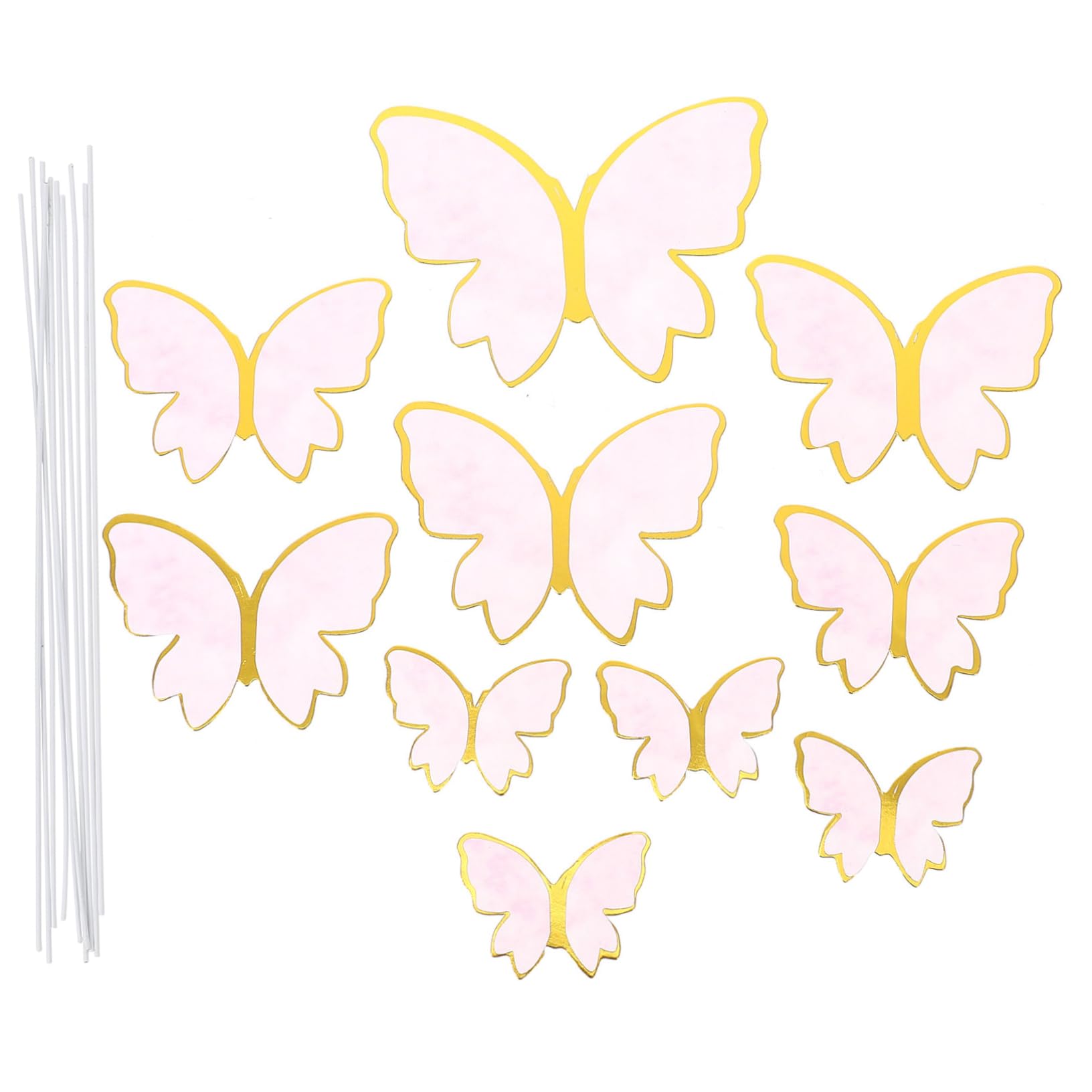 Ciieeo 10pcs Butterfly cake insert Party Cake Supplies Cake Pick Decor Pastry Decor Butterflies Shape Cake Topper fairy accessories party cake decoration picks plug-in 3d bronzing edible