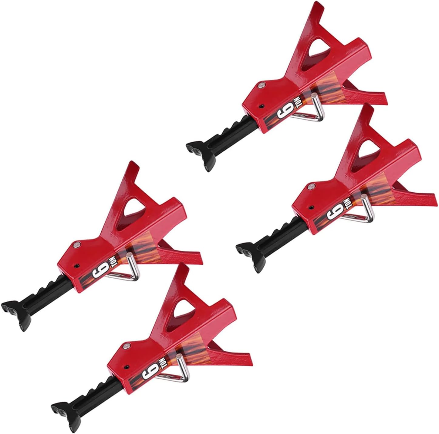 RC Jack Stands，Metal Adjustable 6 Ton Simulation mini Jack Stands for TRX-4 Axial SCX10 Wraith Tamiya CC01 RC4WD D90 1/10 RC Crawler Truck（Red