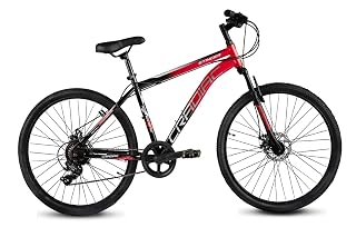 CRADIAC Stinger 7 Speed 27.5 inch Steel Geared High Performance Mountain Cycle for Men with Front Suspension & Dual disc Brakes | Ideal for 12+ Years, Unisex, Frame Size - 18.5 Inch