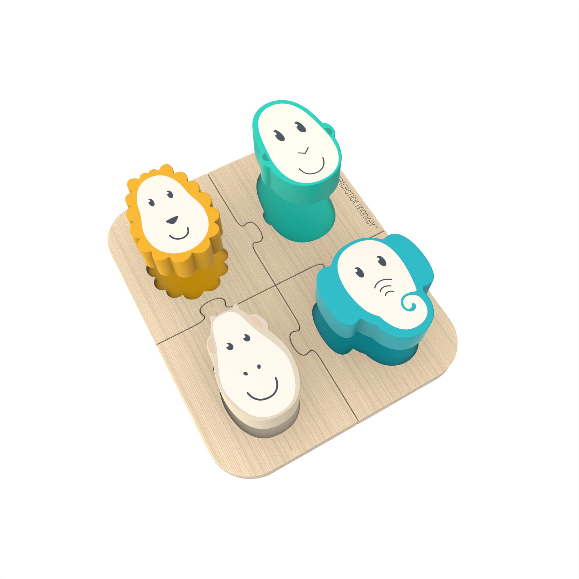 Matchstick Monkey, 2 in 1 Wooden Animal Puzzle & Matching Game, Baby and Toddler Toy, Encourages Early Development Through Play, Easy to Grip, 18 Months Old+