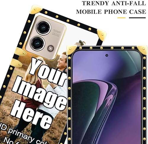 Miniatura 3 de DAIZAG Funda personalizada para teléfono Moto G Stylus 5G 2023, regalo personalizado con fotos, decoración dorada de lujo, funda protectora cuadrada