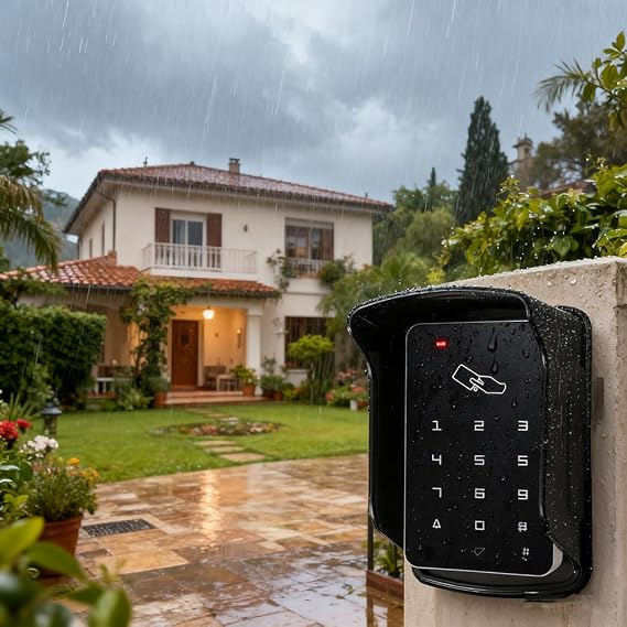 Door Lock Access Control System Waterproof Access Control Keypad with 10pcs ID 125KHZ Keychains,Rain Cover